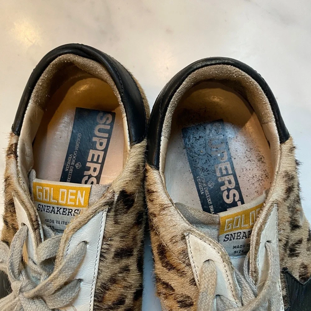 Golden goose low top leopard sneakers